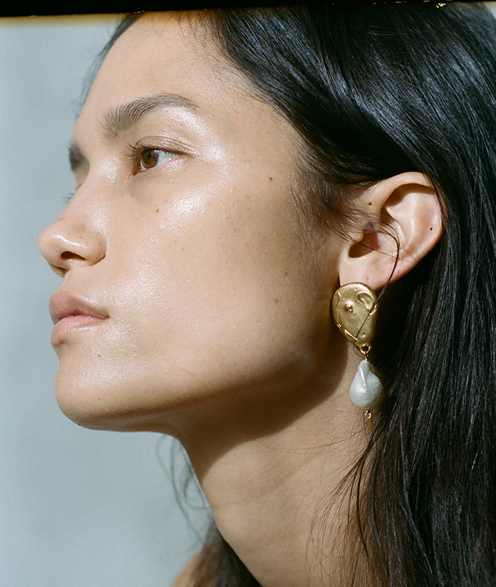 Pearl drop earrings, Rose gold earrings, Baroque pearl earrings, black –  Foxford Jewellery